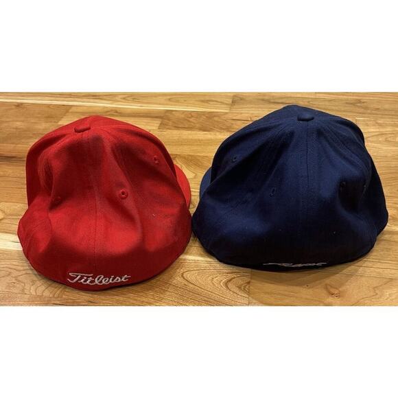 Titleist Lot of 2 Golfing Baseball Hat Small/Medium Men’s Blue Red - Picture 3 of 9